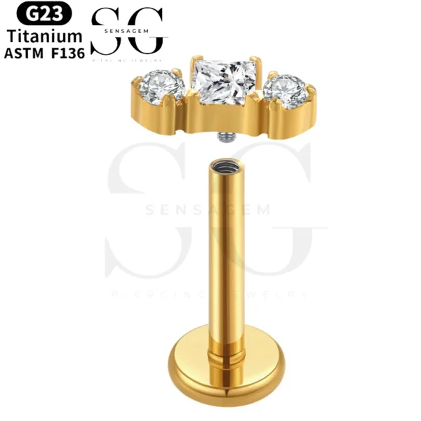 SGYS1029 Internal Thread Labret with Zircon Accent - Image 2