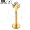 SGYS1030 Internal Thread Labret with Multi-Color Zircon Design - Image 2