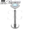 SGYS1039 Lock-Shaped G23 Titanium Labret with Zircon Gemstones - Image 2