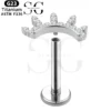 SGYS1040 Crown-Shaped G23 Titanium Labret with Zircon Gemstones - Image 2