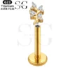 SGYS1047 Branch-Shaped G23 Titanium Labret with Zircon Gemstone - Image 2