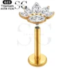 SGYS1051 Ice Flower G23 Titanium Labret for Lip and Ear Piercings - Image 2