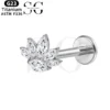 SGYS1051 Ice Flower G23 Titanium Labret for Lip and Ear Piercings