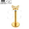 SGYS1065 Internal Thread Labret – F136 Titanium Butterfly Design Body Jewelry - Image 2