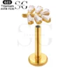 SGYS1073 Five Gem Internal Thread Labret – F136 Titanium - Image 2