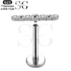 SGYS1098 Threaded Labret – F136 Titanium with Zircon & Ball Alternating Design - Image 2