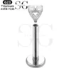 SGYS1100 Threaded Labret – F136 Titanium Multi-Zircon Teardrop Design - Image 2