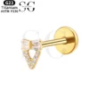 SGYS1100 Threaded Labret – F136 Titanium Multi-Zircon Teardrop Design