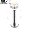 SGYS1108 Chrysanthemum Design Threaded Labret with Custom Zircon - Image 2