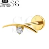 SGYS1110 Curved Blade Zircon Threaded Labret – F136 Titanium - Image 3