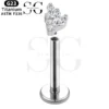 SGYS1111 Leaf-Shaped Zircon Labret – F136 Titanium Piercing Jewelry - Image 2