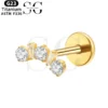 SGYS1112 Circular Zircon Threaded Labret – F136 Titanium Jewelry