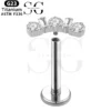 SGYS1112 Circular Zircon Threaded Labret – F136 Titanium Jewelry - Image 2