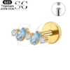SGYS1114 Geometric Zircon Threaded Labret – Titanium Piercing Jewelry - Image 2