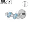 SGYS1114 Geometric Zircon Threaded Labret – Titanium Piercing Jewelry