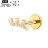 SGYS1120 – F136 Titanium Labret with Alternating Zircon Shapes