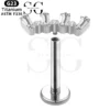 SGYS1120 – F136 Titanium Labret with Alternating Zircon Shapes - Image 2