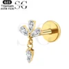 SGYS1121 – Dangle Zircon Threaded Labret in F136 Titanium
