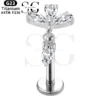 SGYS1121 – Dangle Zircon Threaded Labret in F136 Titanium - Image 2
