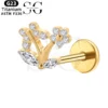 SGYS1127 – Flower-Shaped Threaded Labret in F136 Titanium