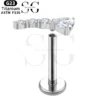 SGYS1129 – Multi-Size Zircon Threaded Labret in Titanium - Image 2