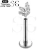 SGYS1132 Eyebrow Branch Design Titanium Labret with Zircon | Custom Piercing Jewelry - Image 2