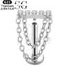 SGYS1133 Double Chain Pendant Titanium Labret with Zircon | Custom Piercing Jewelry - Image 2