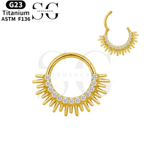 SGYS2005 - F136 Titanium Segment Clicker Ring for Helix Piercing - Image 2
