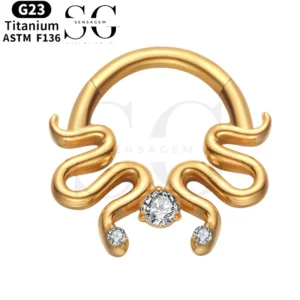 SGYS2013 - F136 Titanium Segment Clicker Ring for Ear Piercing Jewelry