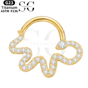 SGYS2014 - F136 Titanium Segment Clicker Ring for Helix Ear Piercing