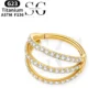 SGYS2015 - F136 Titanium Segment Clicker Ring with Triple Zircon Design - Image 2
