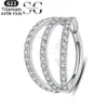 SGYS2015 - F136 Titanium Segment Clicker Ring with Triple Zircon Design