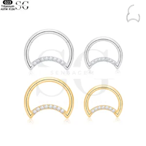 SGYS2043 Crescent Moon Nose Stud in 316l staal - Groothandel lichaamsjuwelen