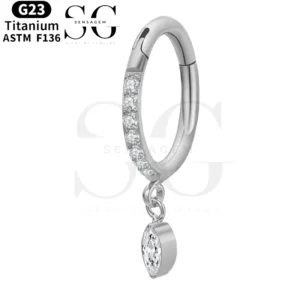 SGYS2056 Eyebrow Gem Nose Ring – ASTM F136 Titanium with Custom Zircon