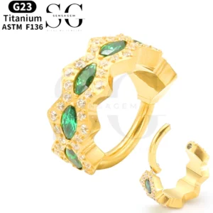 SGYS2059 Blue Marquise Nose Ring – ASTM F136 Titanium with Customizable Zircon