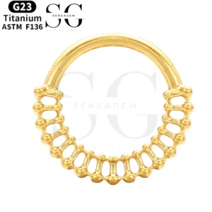 SGYS2063 Hollow Design Titanium Nose Ring – Customizable Zircon and Metal