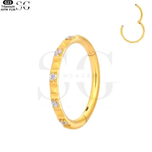 SGYS3127 316L Δαχτυλίδι μύτης από ανοξείδωτο χάλυβα με ζιρκόνιο