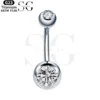 SGYS6015 Externally Threaded Navel Ring with Zircon