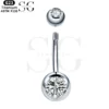 SGYS6015 Externally Threaded Navel Ring with Zircon - Image 2