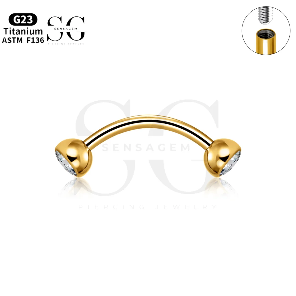 SGYS8023 titanium piercing jewelry with round zircon