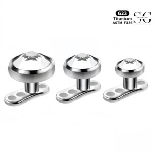 SGYST02 F136 Titanium Skin Implant Stud – Zirconia Sizes 3mm, 4mm, 5mm, with Various Risers