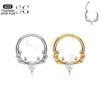 SG3182 Titanium Floral Nose Hoop with AAAAA Zircon Sparkle