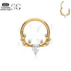 SG3182 Titanium Floral Nose Hoop with AAAAA Zircon Sparkle - Image 2