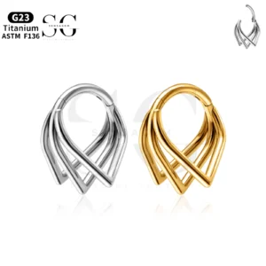 SG3190 Triple V Titanium Nose Ring for Trendy Piercing Style