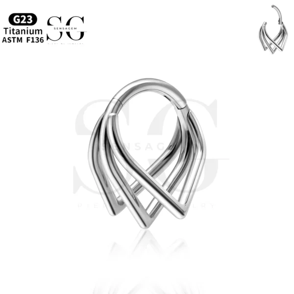SG3190 Triple V Titanium Nose Ring for Trendy Piercing Style - Image 2