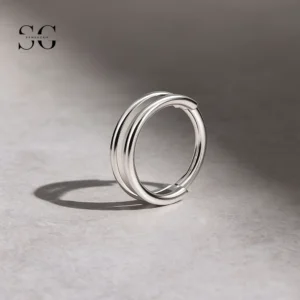 SG3191 - ASTM F136 Titanium Double Hoop Nose Ring Wholesale