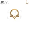 SG3203 Titanium Heart Nose Ring with Triple AAAAA Zircon Stones - Image 3