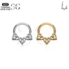 SG3203 Titanium Heart Nose Ring with Triple AAAAA Zircon Stones