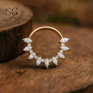 SG3214 anillo de nariz de circón marquesa para tipos de perforación de nariz