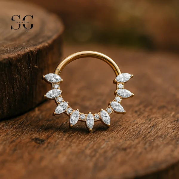 SG3214 Marquise Zircon Nose Ring for Nose Piercing Types